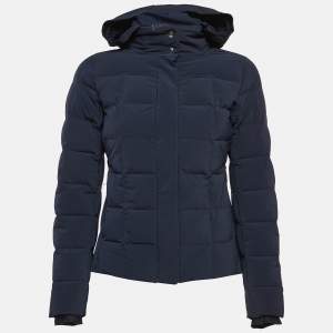 Hermès Navy Blue Nylon Puffer Down Jacket XS