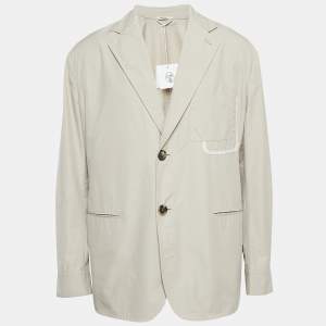 Hermes Tan Khaki Poplin Button-Up Jacket M