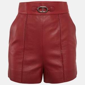 Hermès Rouge Cardinal Red Leather Shorts S