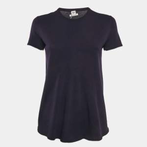 Hermès Purple Wool Knit Crew Neck Sweater Top M