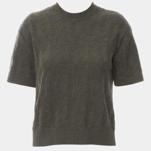 Hermes Gris Etoupe "H" Knitted Top S