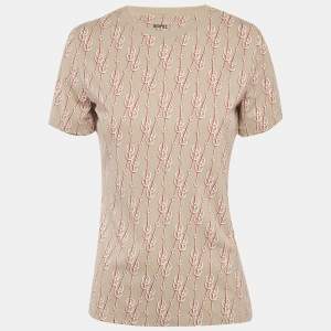 مملوكة مسبقًا Hermes Beige Chain Link Printed Cotton Knit T-Shirt M