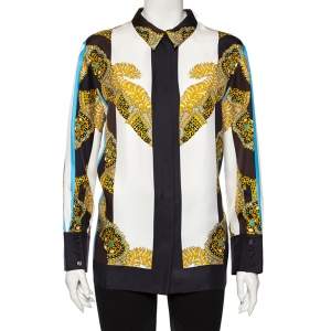 Hermes Multicolor Sous L'egide de Mars Reyures Printed Silk Shirt L