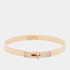 Hermès Kelly Diamond 18k Rose Gold Bracelet