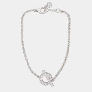 Hermes 18 Carat White Gold and Diamonds Finesse Bracelet