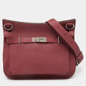 Hermes Bois de Rose Taurillon Clemence Leather Palladium Finish Jypsiere 34 Bag