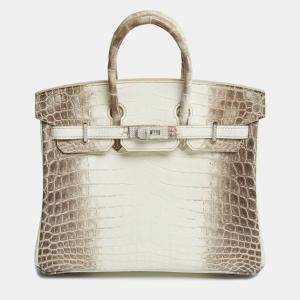 Hermès Blanc Crocodile Niloticus Himalaya 18K White Gold Encrusted Diamond Birkin 25 Bag