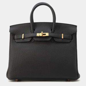 Hermes Black Togo Leather Birkin Size 25 Top Handle Bag