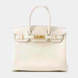 Hermes Ivory Togo Leather Birkin 25 Bag