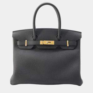 Hermes Blue Ocean Togo Leather Birkin 30 Tote Bag