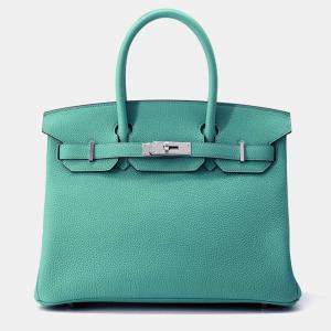 Hermes Vert Veron Togo Leather  Birkin 30 Tote Bag