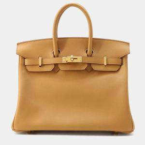 Hermes Sesame Swift Leather Birkin 25 Tote Bag