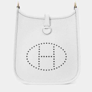 Hermes New White Taurillon Clemence Size TPM Evelyne