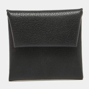 Hermes Noir Chevre Leather Bastia Change Purse