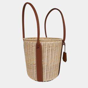 Hermes Hand-Braided Wicker & Taurillon Leather Park Soleil d'Hermes Picnic Basket
