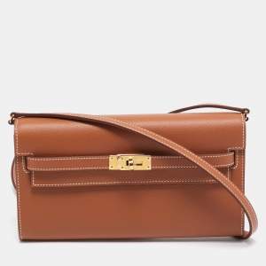 Hermes Gold Evercolor Leather Kelly To Go Wallet