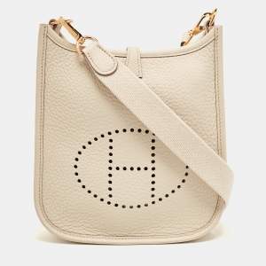 Hermes Beton Taurillon Clemence Leather Evelyne TPM Bag