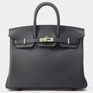 Hermes Ardoise Swift Leather Birkin Bag Size 25