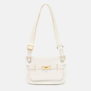 Hermes New White Swift Leather Gold Finish Jypsiere Mini Bag