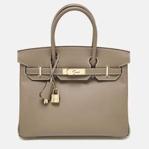 Hermès Etoupe Epsom Leather Gold Finish Birkin 30 Bag