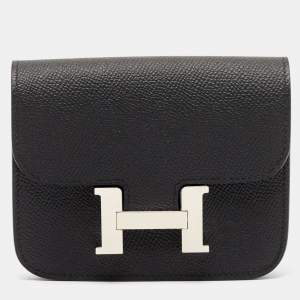 Hermès Noir Epsom Leather Constance Slim Wallet