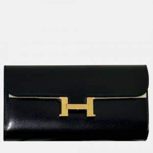Hermes Black Leather Constance To Go Shoulder Bag