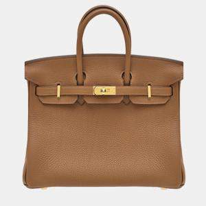 Hermes Alezan/Chestnut Brown Togo Leather Birkin 25 Bag