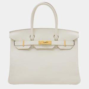 Hermes Mushroom Togo Leather Birkin 30 Bag