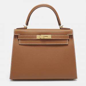 Hermès Gold Epsom Leather Gold Finish Kelly Sellier 28 Bag