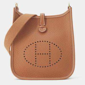  Hermes Gold Taurillon Clemence Evelyne TPM Bag