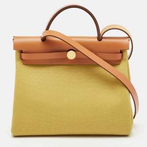 Hermès Ginger/Naturel Toile and Vache Hunter Herbag Zip 31 Bag