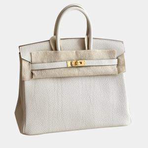 Hermes Milkshake White Togo Leather Birkin 25 Bag