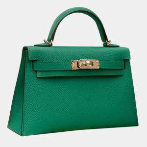 Hermes Green Epsom Leather Mini Kelly Crossbody Bag