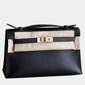 Hermes Black Swift Leather Mini Kelly Crossbody Bag