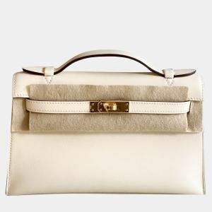 Hermes Ivory Tone Swift Leather Mini Kelly Crossbody Bag