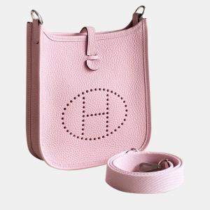 Hermes Pink Leather Mini Evelyne Shoulder Bag