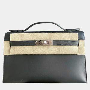 Hermes mini kelly Black Silver Hardware bag