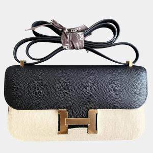Hermes Black Leather Epsom Constance Elan Shoulder Bag