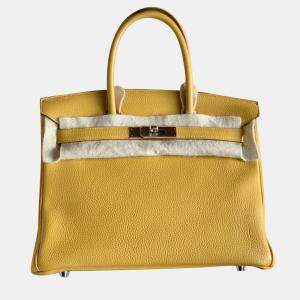 Hermes Jaune Amber Togo Leather Birkin 30 Handbag