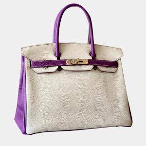 Hermes Anemone/Craie Togo Leather Gold Finish Special Order Birkin 30