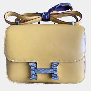 Hermes Tadelakt & Lizard Marquette Mini Constance 19 Shoulder Bag