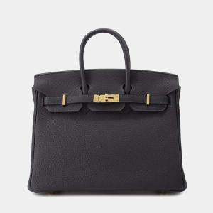 Hermes Caban Togo Leather Gold Finish Birkin 25 