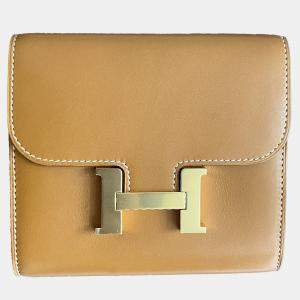 Hermes Gold Leather Constance Wallet