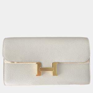 Hermes Constance To Go Glacier White Evercolor Bag