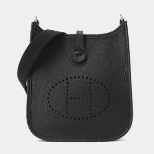 Hermes Black Taurillon Clemence Evelyne Amazon TPM Shoulder Bag