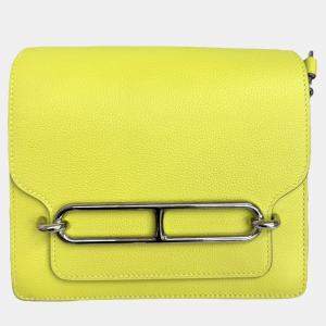 Hermes Lemon Yellow Swift Leather Mini Roulis Shoulder Bag