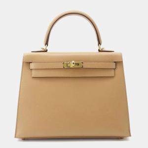 Hermes Kelly Sellier Verso Biscuit/New White Veau Madame Size 25