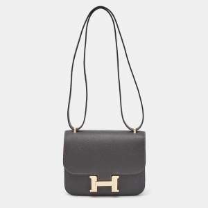 Hermes Graphite Epsom Leather Constance III Mini Miroir Bag