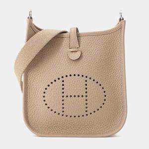 Hermes Beige Marfa Taurillon Clemence Leather Evelyne TPM Shoulder Bag