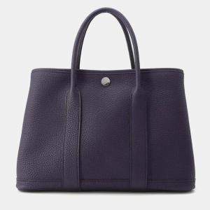 Hermes Blue Indigo Negonda Leather Garden Party TPM Tote Bag